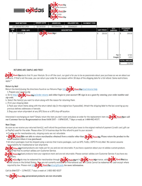 Louis Vuitton receipt — RepReceipt